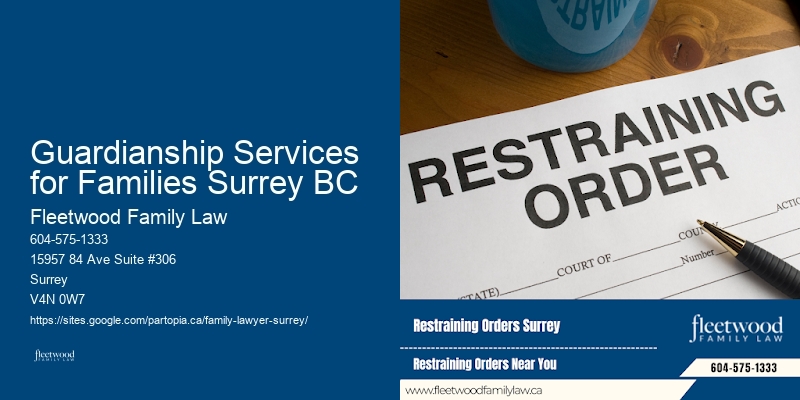 Guardianship Services for Families Surrey BC Family Law Retainer Fees