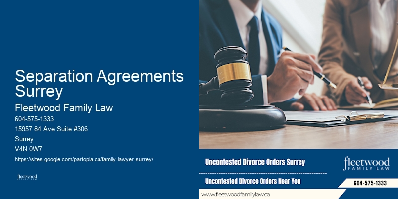 Family Law Consultation Separation Agreements Surrey, BC