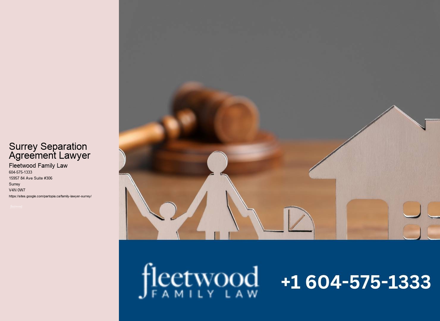 Surrey Separation Agreement Lawyer Child Custody Resolution