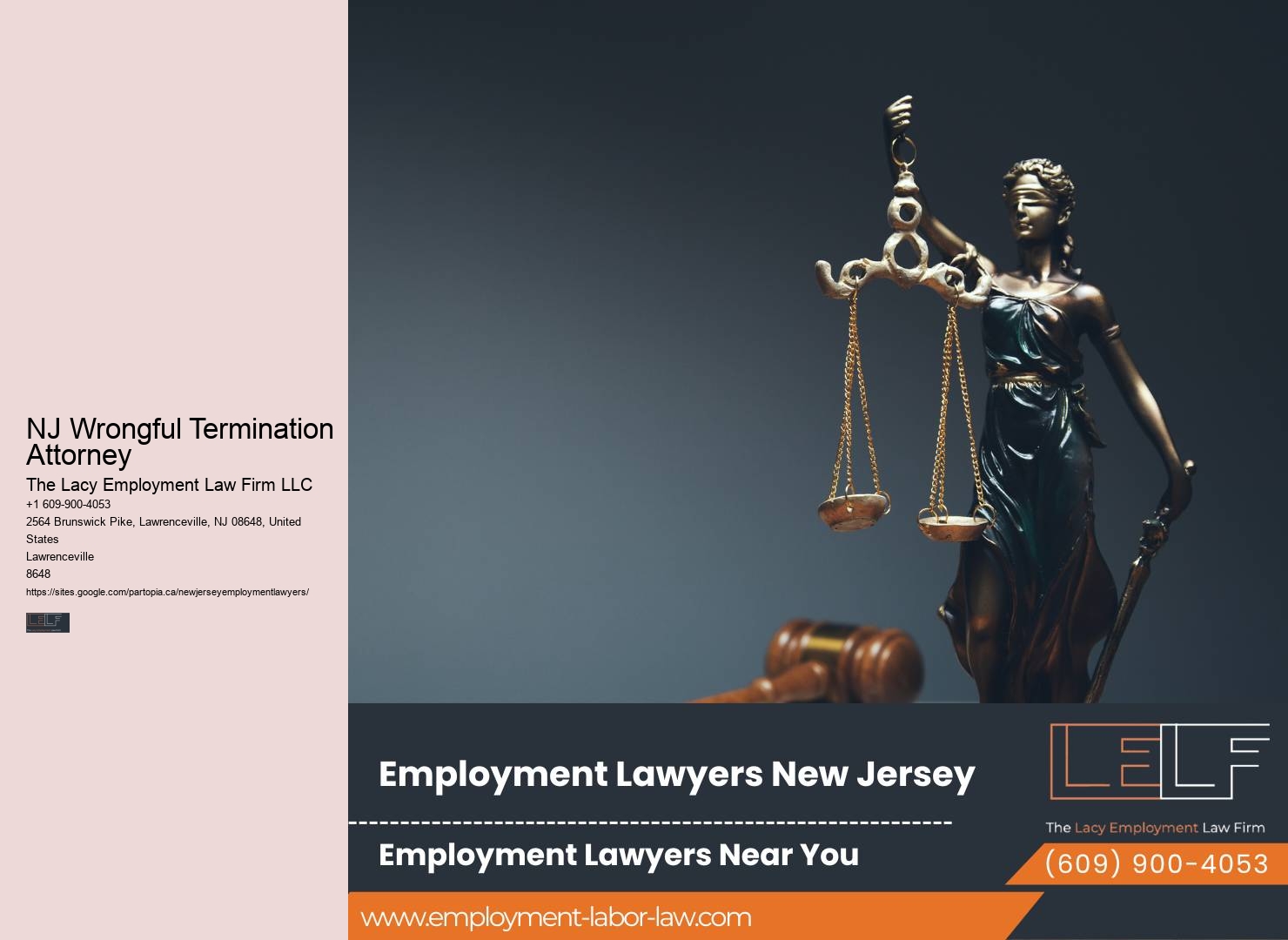 NJ Wrongful Termination Attorney Employee Law Advocate